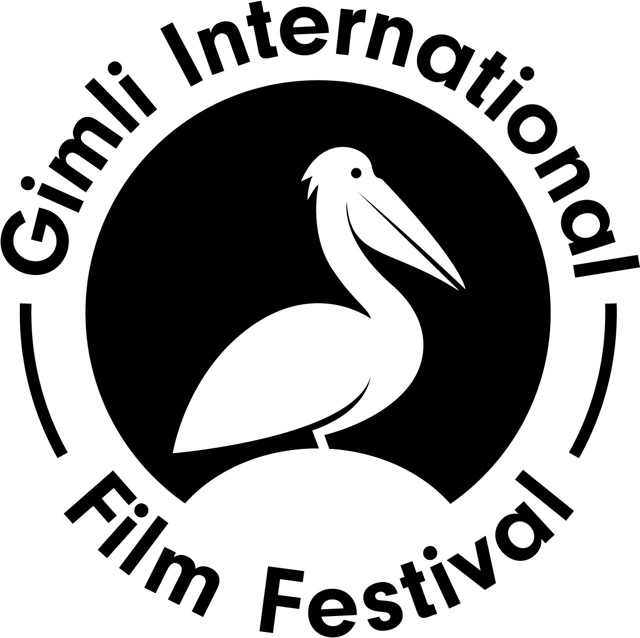 logo of gimli international film festival b+w pelican with gimli international film festival text surrounding it