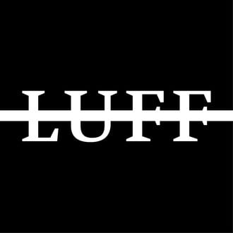 black background with the text "LUFF" in white crossed out by a white line