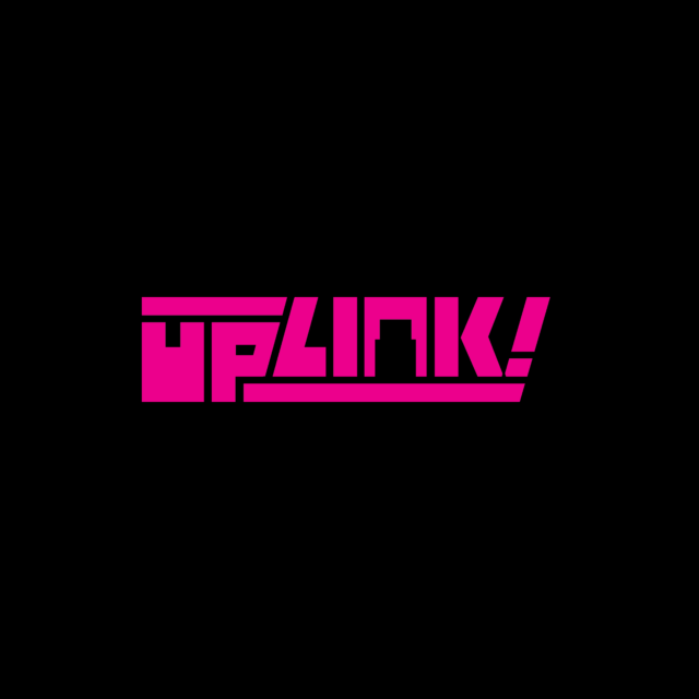 Pink Uplink logo with black background